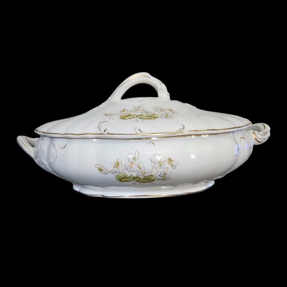 John Maddock & Sons Royal Vitreous England Antique Floral Covered Tureen
